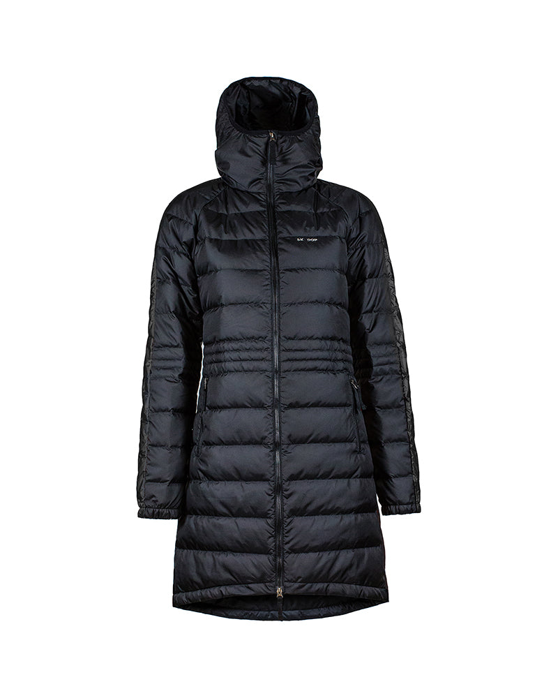 Long Down Hoodie Black