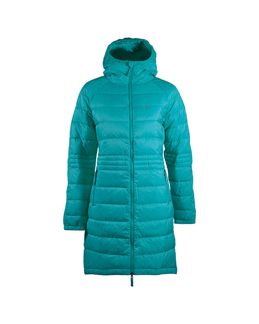 Long Down Hoodie Green Dusk