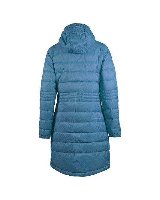 Long Down Hoodie Blue Denim